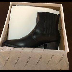 Faux Leather pointed toe boots